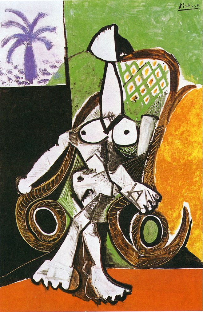 Picasso Naked woman in rocking chair 1956